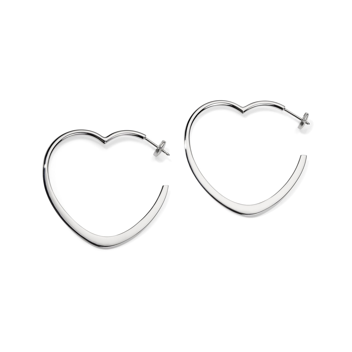 Recycled Silver Heart Hoop Earrings