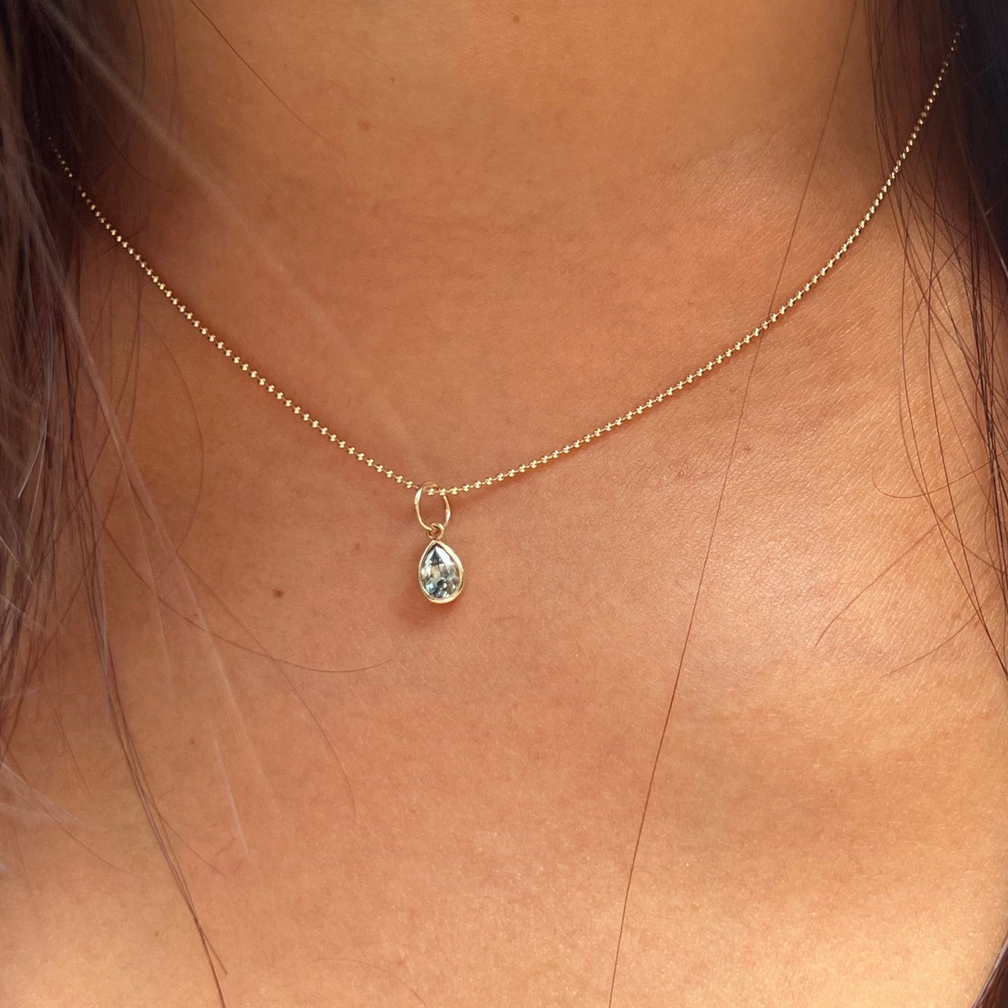 14K Yellow Gold 1mm Micro Ball Chain Necklace