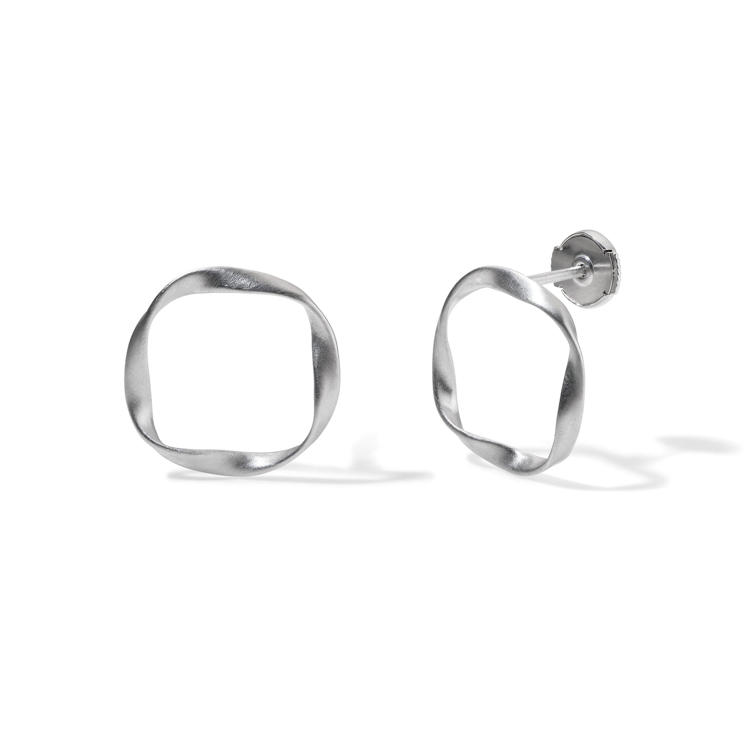 Recycled Silver Open Stud Earrings