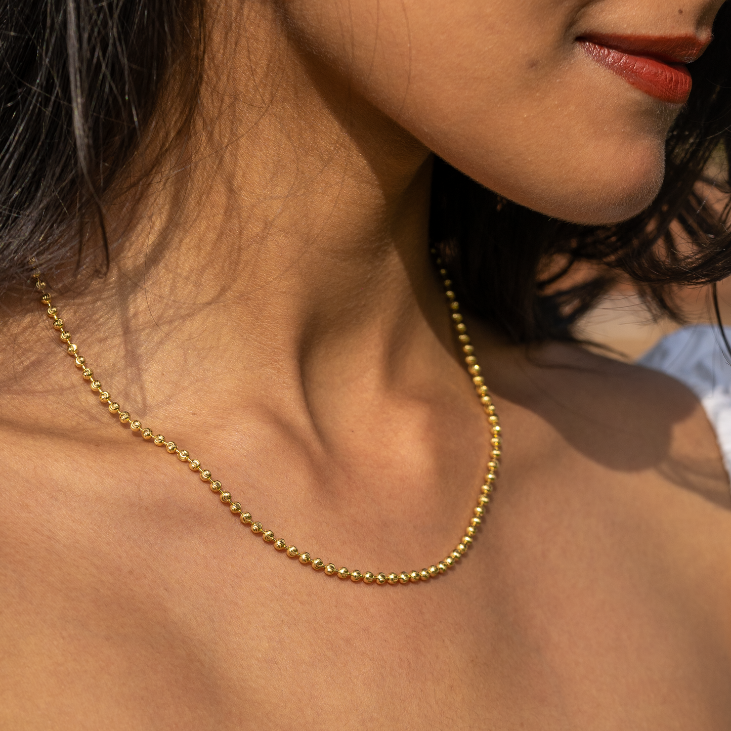 18 inch 14K Gold Diamond Cut Ball Chain