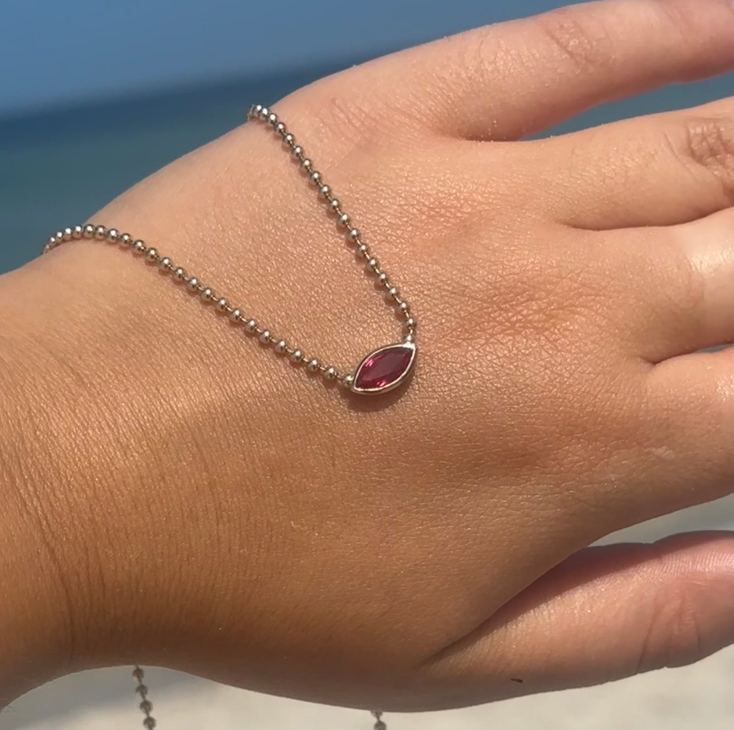 Bougainvillea Bloom Tourmaline Necklace