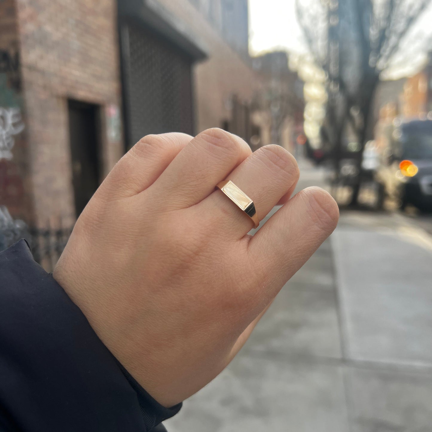 Engravable Solid Namecard Signet Ring