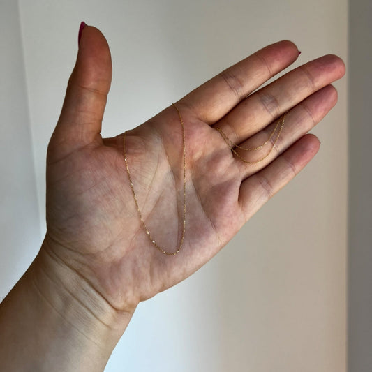 14K Yellow Gold Micro Cable Chain, 18"