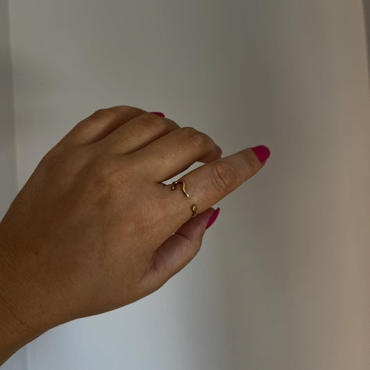 14K Yellow Gold Questionmark Ring - Size 8.5