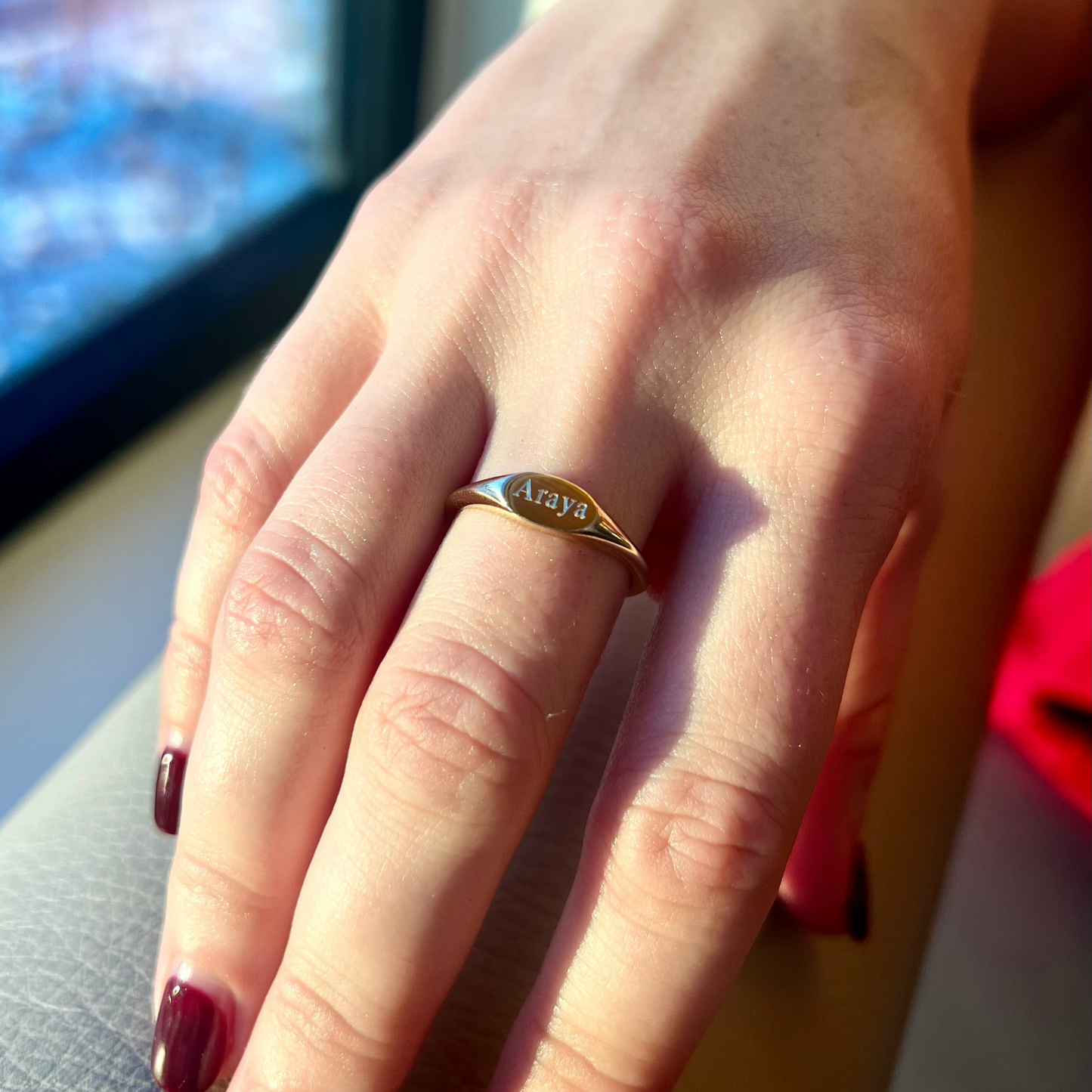 Engravable Solid Oval Signet Ring