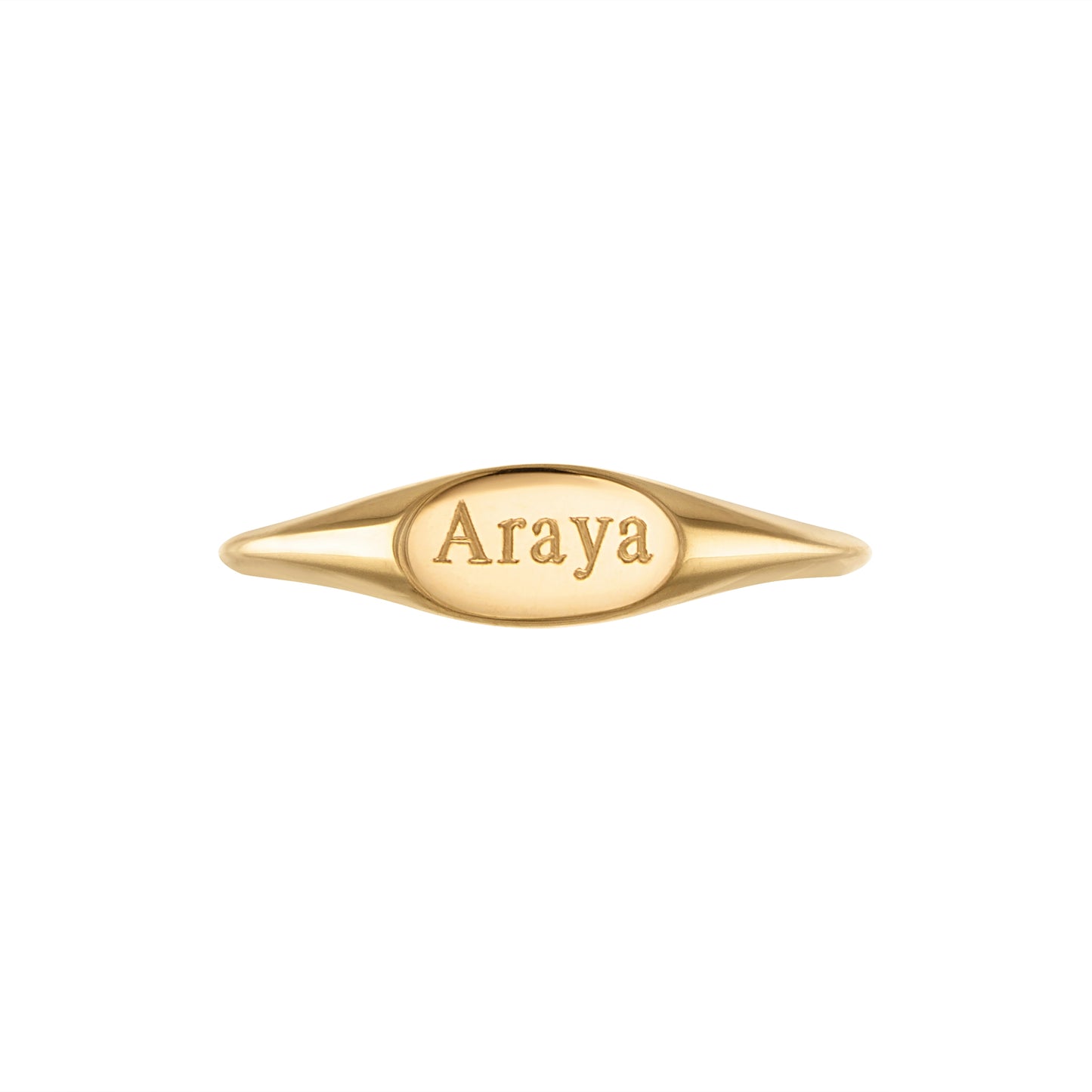Engravable Solid Oval Signet Ring