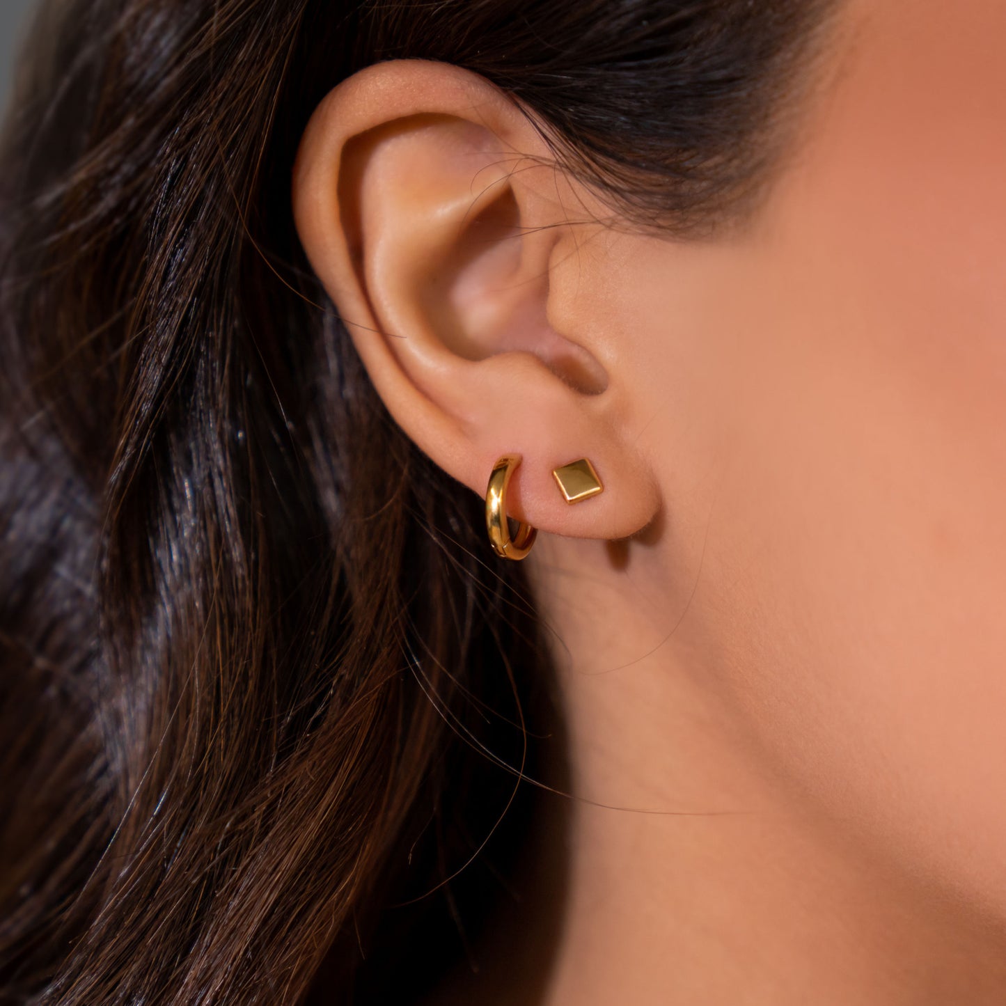 14K Yellow Gold Hug Me Hoops