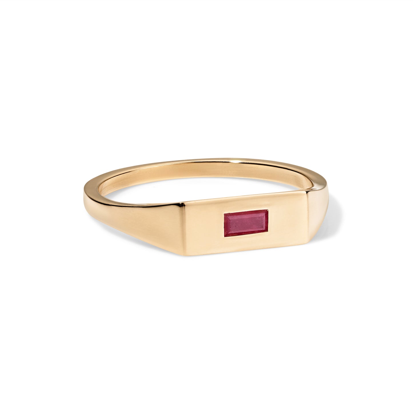 14K Gold Ruby Namecard Signet Ring