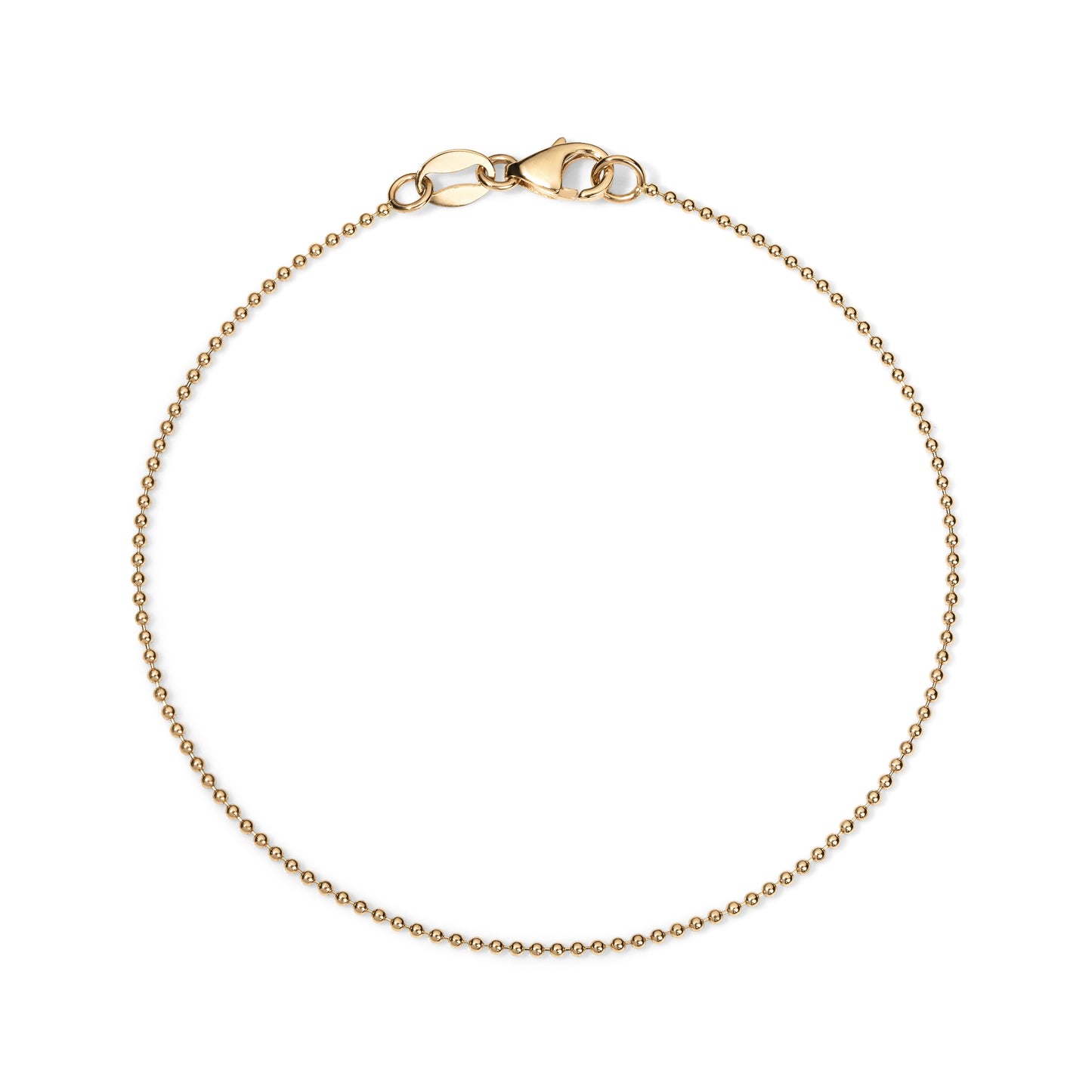 14K Yellow Gold 1mm Micro Ball Chain Bracelet