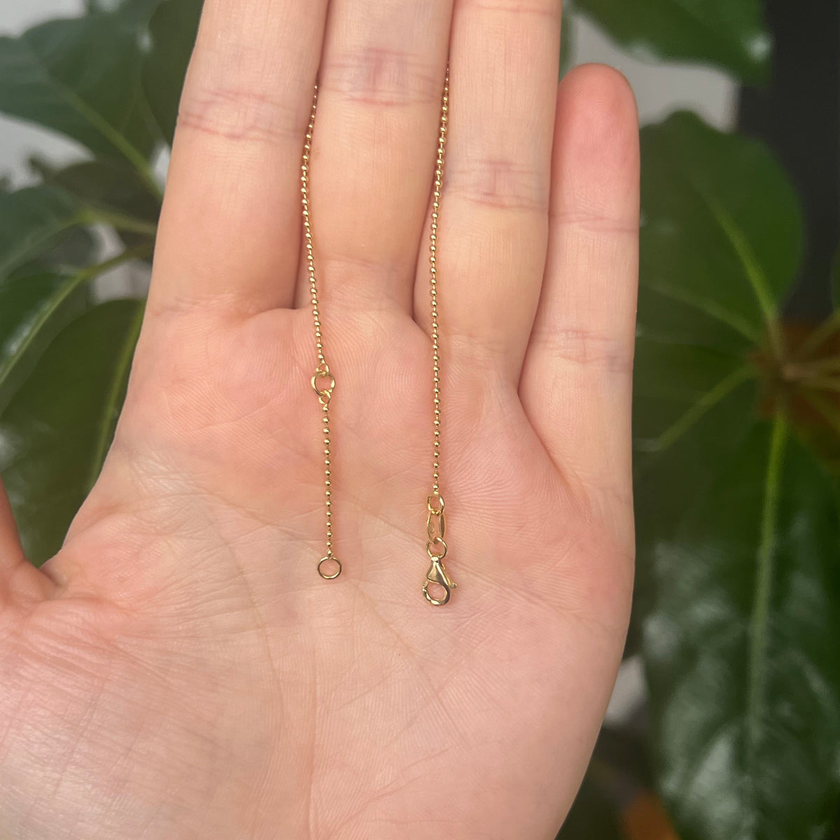 Gold Plated Silver Ball Chain, 18" (1.2mm)