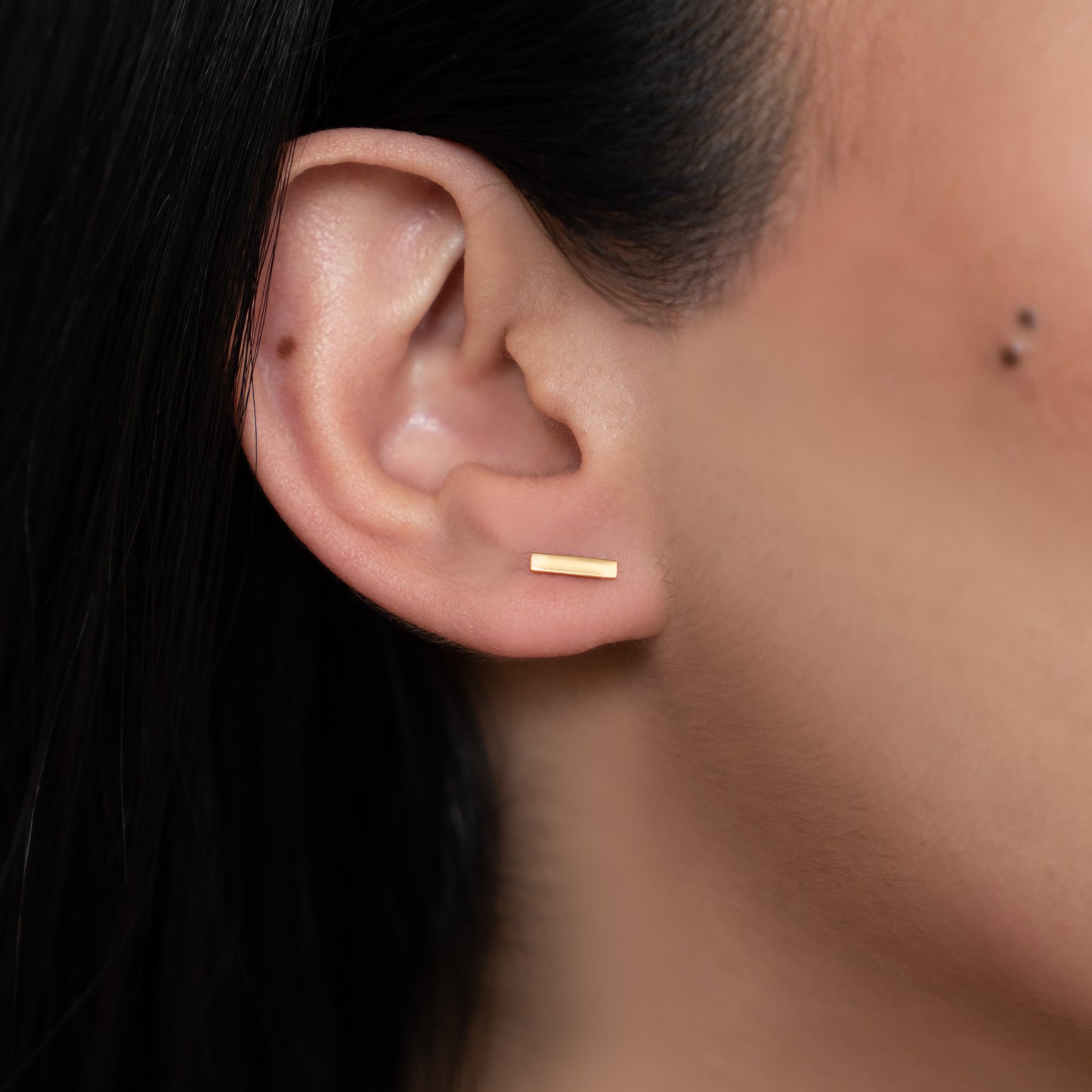 Recycled 14K Yellow Gold: Bar Studs