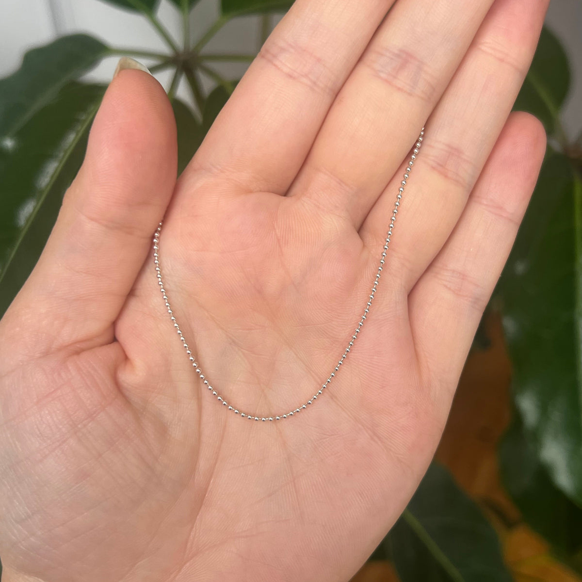Sterling Silver Ball Chain, 16" (1.2mm)