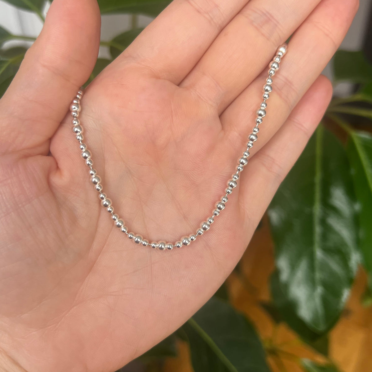 Sterling Silver Graduated Ball Chain 15"