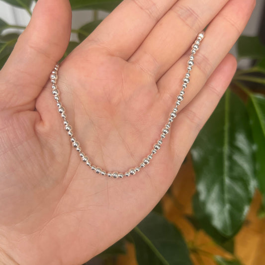 Sterling Silver Graduated Ball Chain 15"