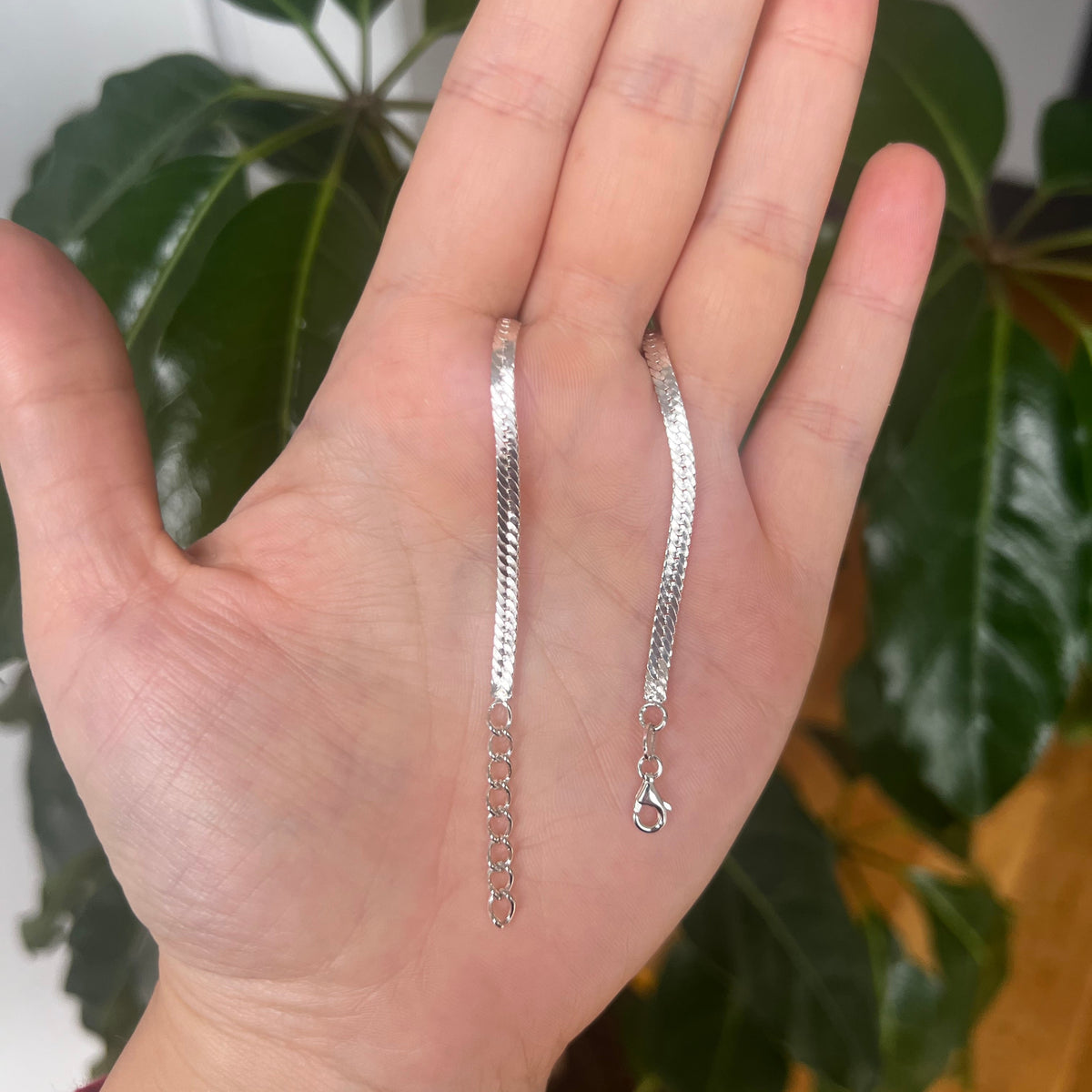 Sterling Silver Flat Herringbone Chain (3mm)