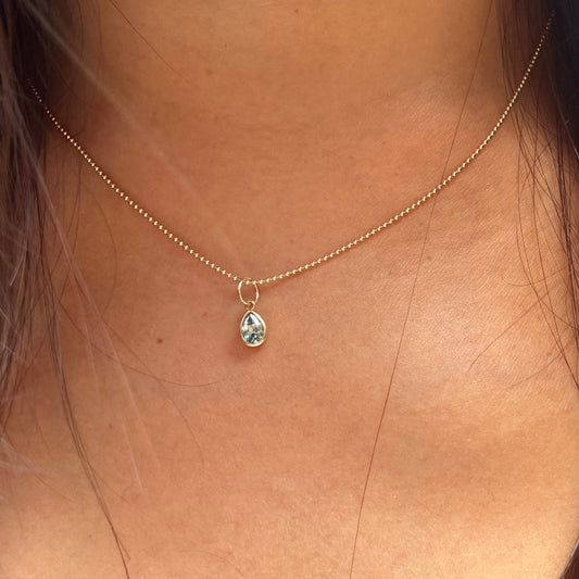 14K Yellow Gold 1mm Micro Ball Chain Necklace