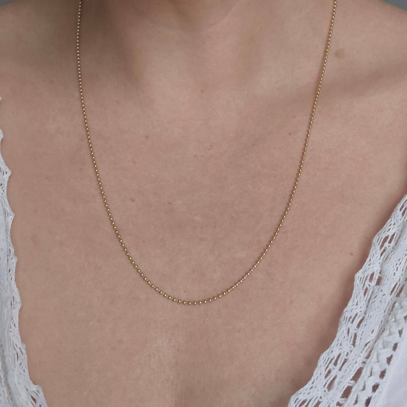 14K Yellow Gold Ball Chain Necklace (1.5mm)