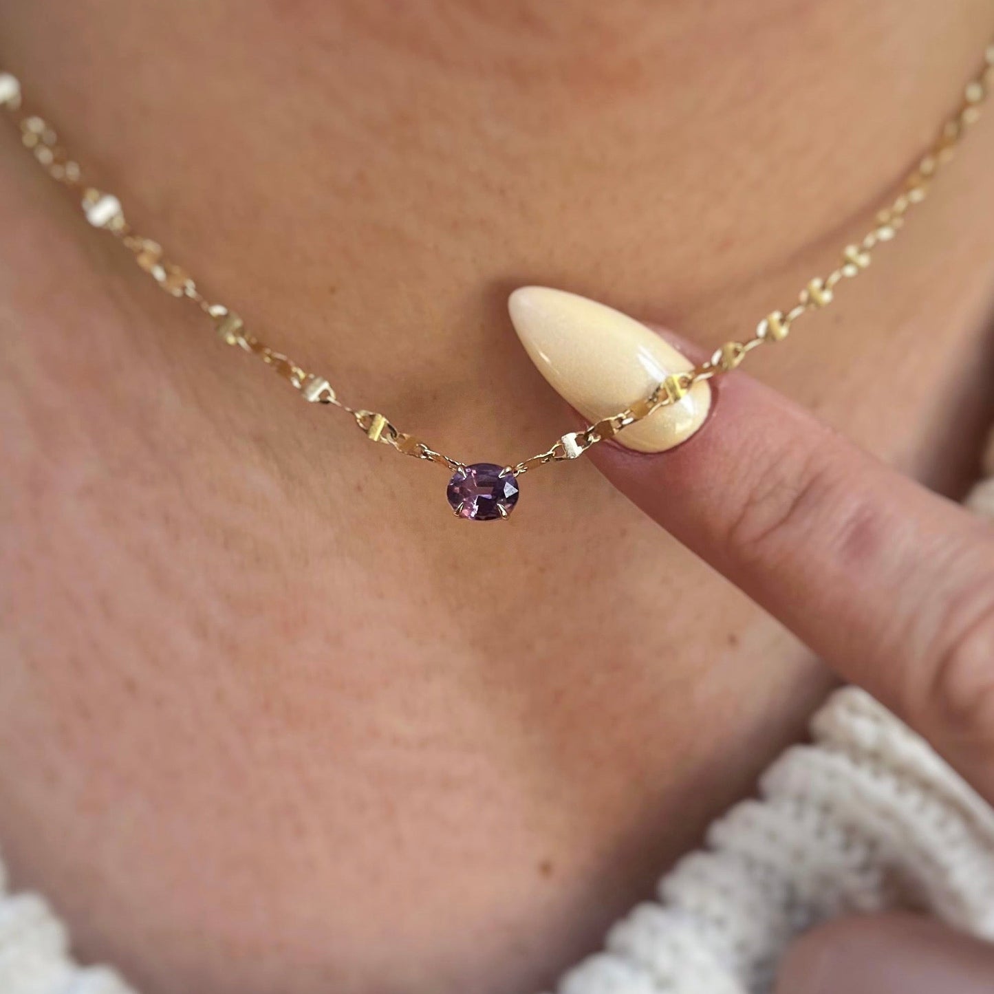 Purple Spinel Tinsel Chain