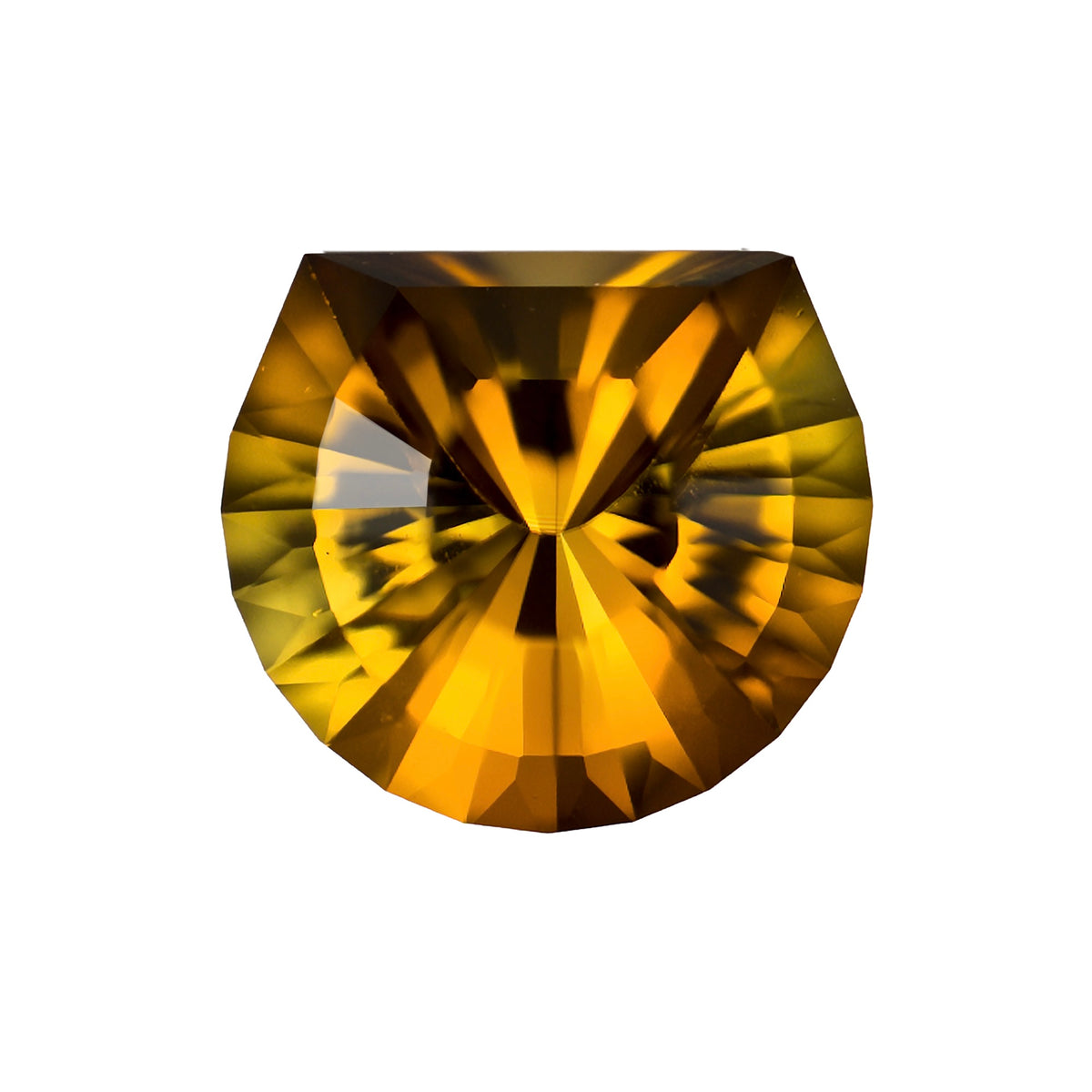 Cognac Amber Tourmaline Cat Pendant in 14K Gold
