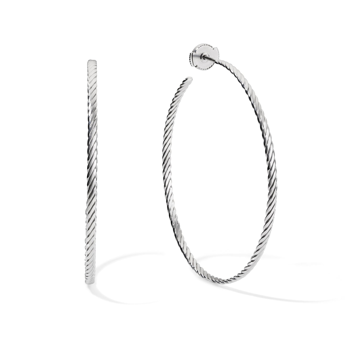 Recycled Silver Twisted Hoop Earrings
