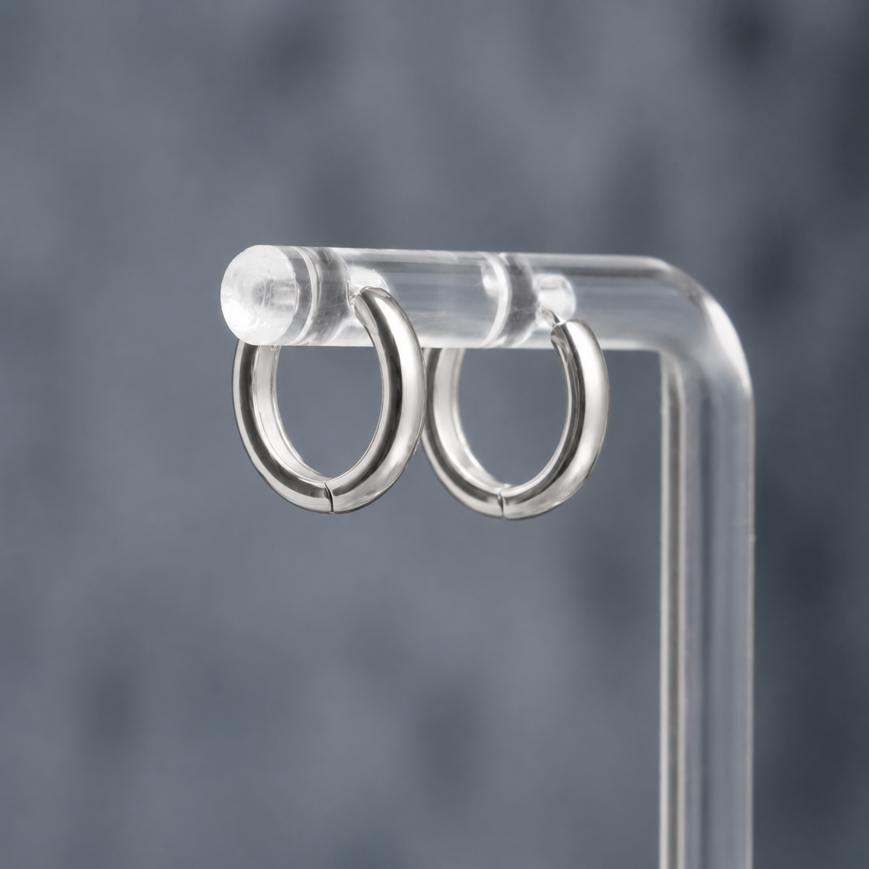 14K White Gold Hug Me Hoops