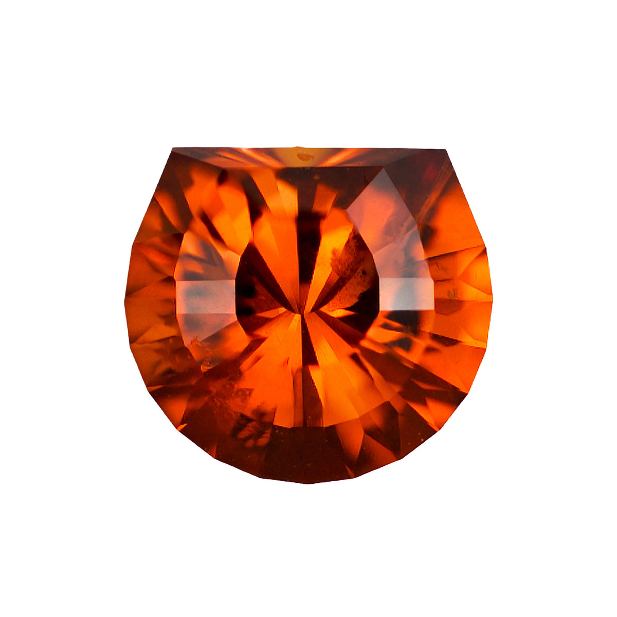 Orange Spessartite Garnet Cat Pendant in 14K Gold