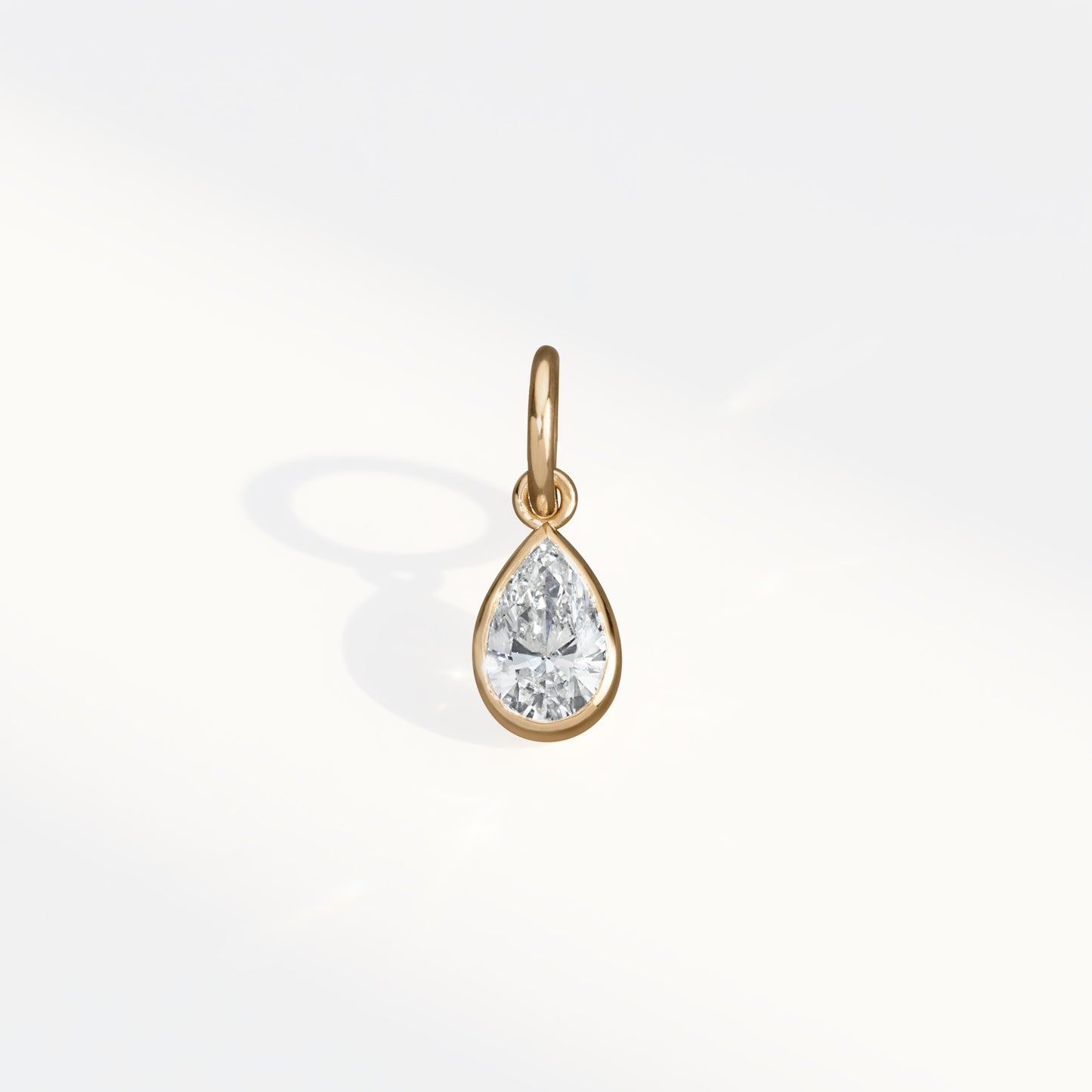 Fancy Pear Diamond Pendant in 14K Yellow Gold