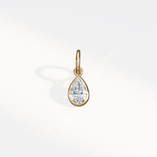 Fancy Pear Diamond Pendant in 14K Yellow Gold