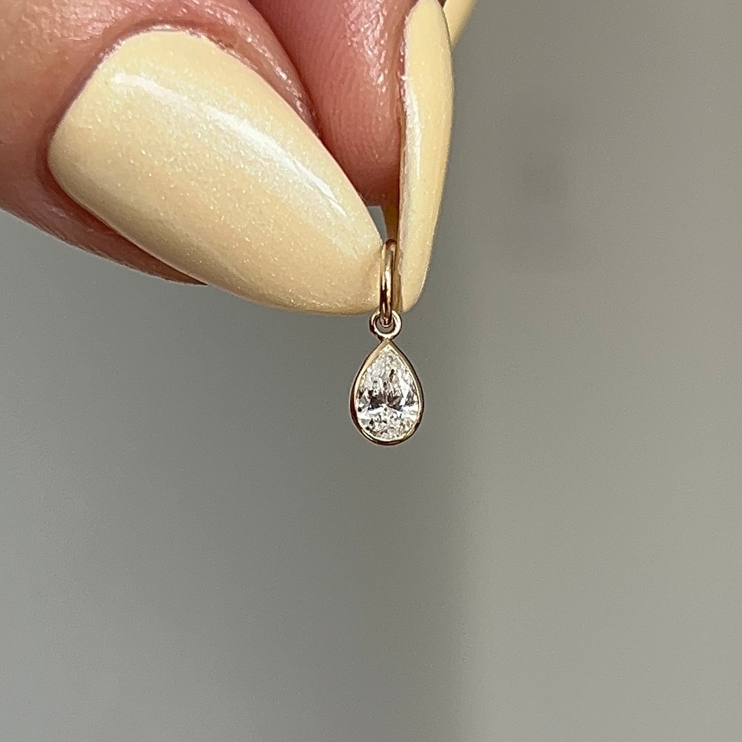 Fancy Pear Diamond Pendant in 14K Yellow Gold
