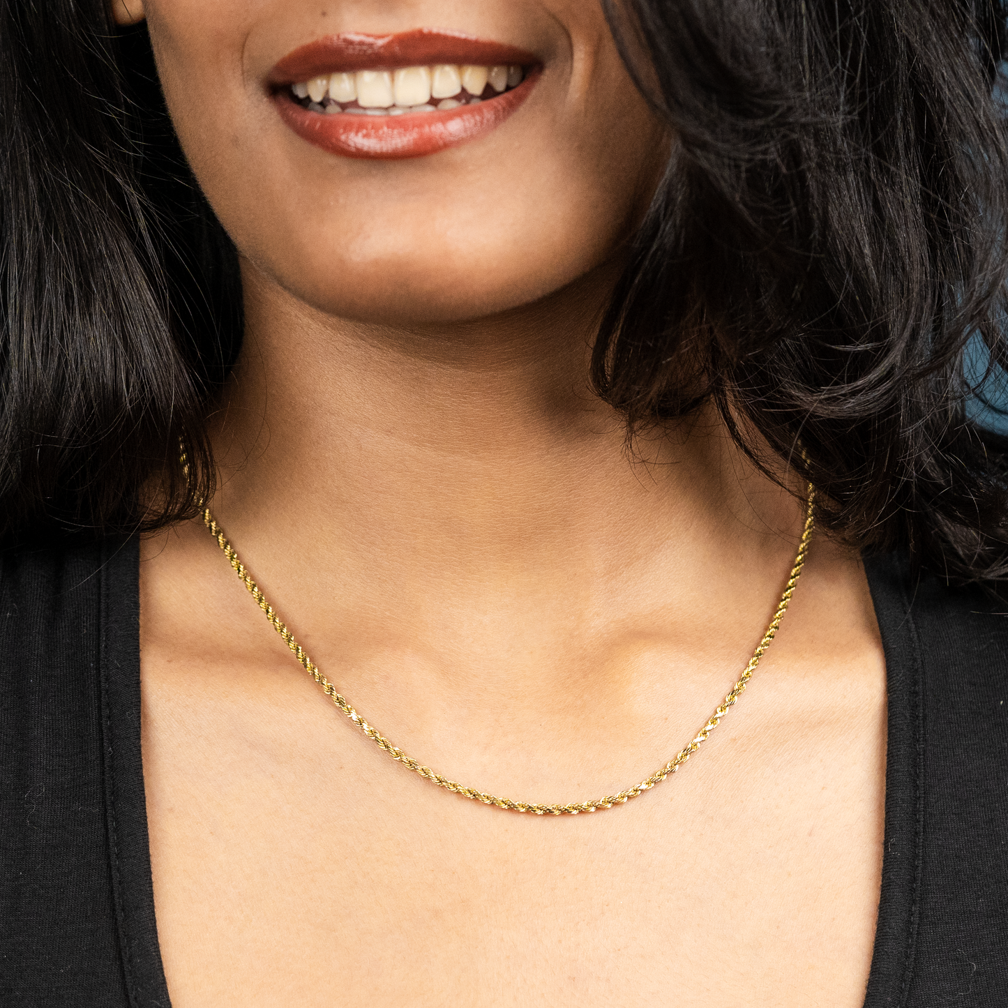 14K Gold Rope Chain 18 inches long 2.2mm wide Blanks Jewelry