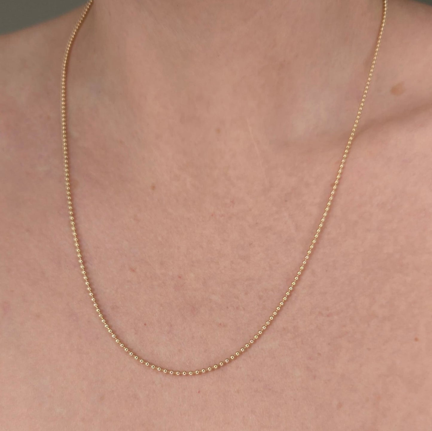 14K Yellow Gold Ball Chain Necklace (1.5mm)
