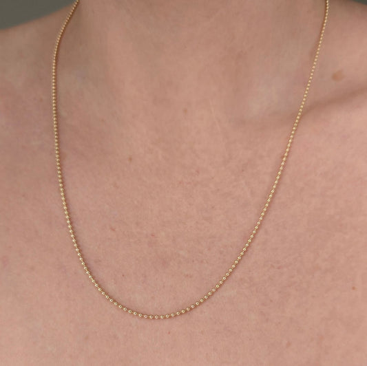 14K Yellow Gold Ball Chain Necklace (1.5mm)