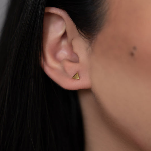 Recycled Yellow Gold: Triangle Studs
